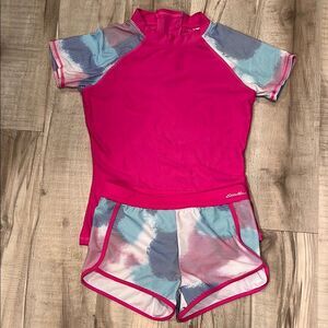 Eddie Bauer swim shorts and rash guard size medium